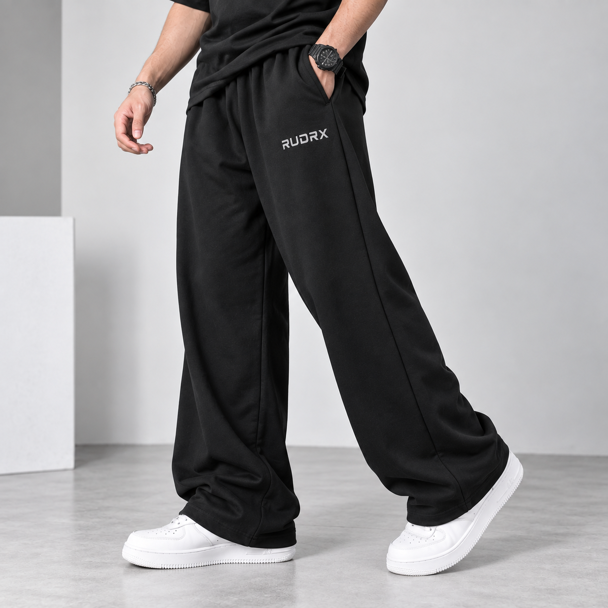 Men's Black Baggy Fit Joggers