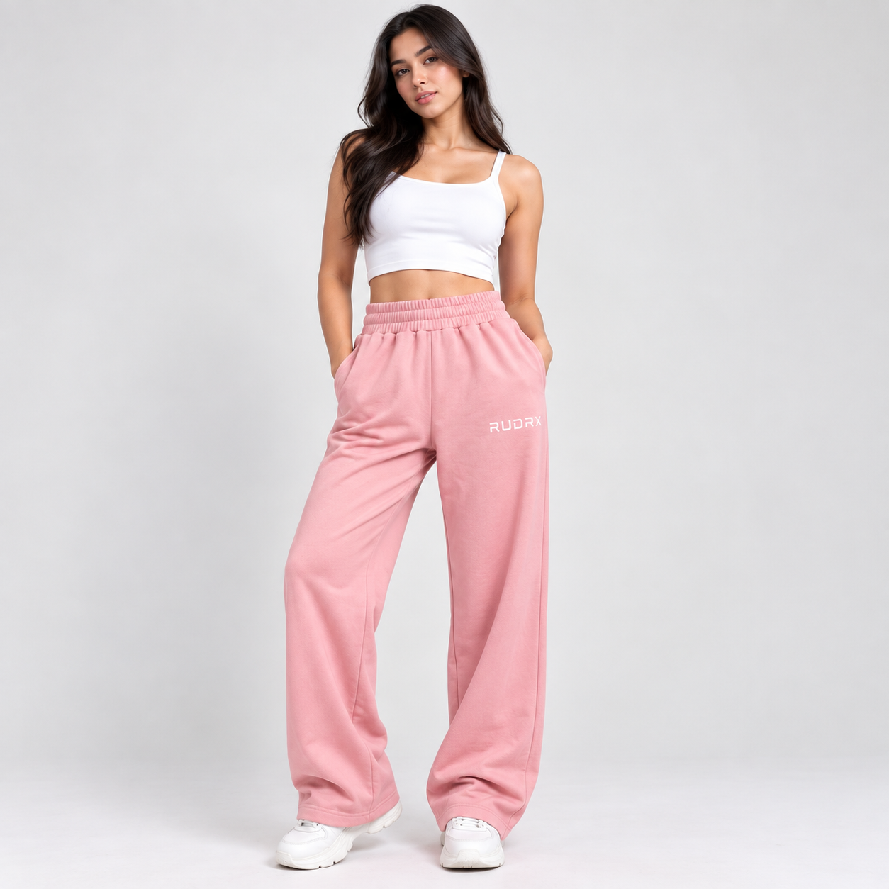 Women's Pink Straight Fit Joggers