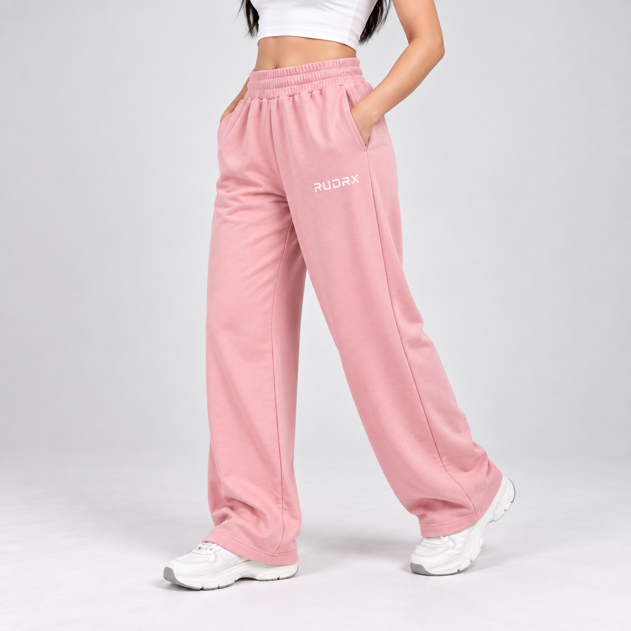 Women's Pink Straight Fit Joggers